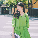 2022 Spring Summer Women New Fashion French Small Fresh Puff Sleeve Dress Elegant Parti Even Long Dress Women