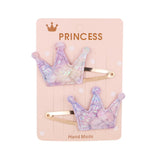 Glitter Cartoon Cartoon Love Heart Crown Hair Clips For Girls Handmade Hairpins Boutique Barrette Kids Hair