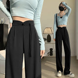 The New 2025 Spring Retro Chinese Style Design Narrow Version Wide-Leg Pants-Outfit