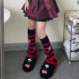 Zingj Hot Girl Leg Set Y2k Homemade Star Big Bone Element Show Leg Thin Jk Knit Pile Pile Wide Leg Sock Set-Outfit