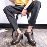 Style Leather Shoes Black Korean Version British Casual Business Summer Teen Shoes