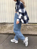 Vintage Pockets Oversized Plaid Shacket-Outfit