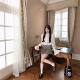 College Style Wide Waist Design Pressed Hundred Folded Gray Fine Dress Dress New Spring And Summer High-Waist A Word