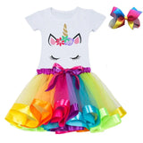 Clothing Sets Baby Girls Clothes 2021 Summer Princess Party Unicorn Colorful tutu Dress Kids Birthday Ball Gown