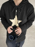 Vintage Star Patch Baggy Zip Up Hoodie- Outfit