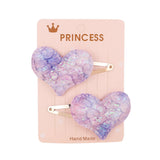 Glitter Cartoon Cartoon Love Heart Crown Hair Clips For Girls Handmade Hairpins Boutique Barrette Kids Hair
