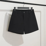 Shorts Women's Black Summer Thin 2025 New Loose High-Waist A Word Casual Broad-Legged Orange