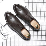 Zingj Men's Casual Shoes Lacing Block Business Shoes 37 Fashion Tide Shoes
