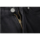 High Waist Button Wide Leg Black Jeans Shorts New Summer Casual Gradient All-match Fold Loose Fit Blue Denim Shorts