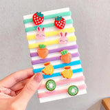 Girls Rubber Band Elastic Hair Bands Rainbow Cartoon Character Fruits Flower Headwear Girl Cute Sweet Hair