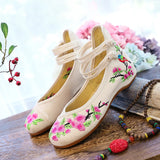 Zingj Dancing Shoes, Leisure Walk, Ethnic Wind, Embroidered Cloth Shoes, Spring And Autumn, Women's Shoes, Single