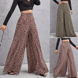 Loose High Waist Leopard-print Draping
