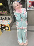 Streetwear Outfits 2024 Casual Fashion Cartoon Hoodies +Wide Leg Pants Female Japanese Harajuku Suit Y2k Two Piece