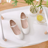Children's Flat Sole Leisure Single Shoes Round Head Mary Jane White Wedding Shoes Girls Single Shoes Performance Festival