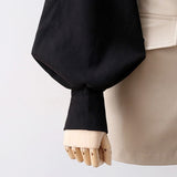 Spring New women blouses Lantern Sleeves lapel Streetwear fashion Casual wild Loose Slim button simple Solid shirt