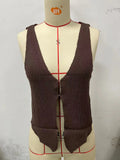 Zingj Round Collar Sexy Vest Women's Summer New Style Sleeveless Hot Girls Knit Top Cardigan-Outfit