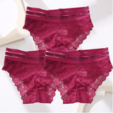 Lace Sexy Women's Panties Finetoo Mid-waist Temptation Transparent Hollow Out Underwear Female Underpants Briefs