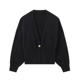Women's Clothing 2025 New Street Fashion Two-Color Long-Sleeved Knitted Sweater