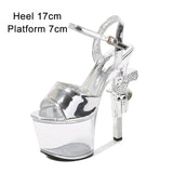 Stripper Shoes Pole Dance High Heels Sexy Women Shoes Transparent Sandals Women Wedding Dress 2020 Pistol Heel Female
