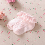 0 to 6 Yrs Toddler Baby Child Girls Ruffle Lace Ankle Cotton Dress Socks Princess Summer Cotton Eyelet Flower
