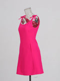 Sweet Wind Dress Woman 2025 Spring New Fashion Solid Colored Bow Spliced Design-Sensitive Sling