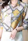 New Spring Women Silk Shirt Fashion Satin Long Sleeve Blouse Vintage Women's Elegant Blouses OL Womens Tops Female