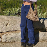 Corduroy Plain Casual Straight PantsOutfit
