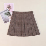 Skirt Za Woman 2022 Summer Mini Checkered Women Elastic A Line High Waist Plaid College Style Black E Girl