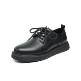 Zingj New Thick Platform Men's Big Head Shoes Large Size British Style Casual Small Leather Shoes 45 46 Shoes
