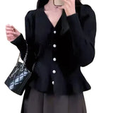 Zingj Autumn And Winter New Women's Fashion Casual Long-Sleeved Sweater Coat Korean Version Fishtail Knit Cardigan Jacket Tide-Outfit
