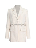 Zingj Women's Wear Autumn 2024 New Woven Stitching Hollow Out Light Luxury Style Short Suit