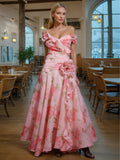 Famous Wind V-Neck Dress Dress 2025 Summer New Temperament Print Three-Dimensional Decoration Design Long Dress Dress