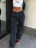 Women's Pants High Waist Baggy Jeans Y2k Streetwear Korean Fashion Boyfriend Crocs Mom Jeans Denim Trousers