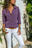 2020 Spring Autumn Fashion Lapel Long Sleeve Women's Buttons Shirt Casual Loose Solid Pocket Ladies Shirt Tops Plus