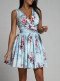 Women Sleeveless Sequin Club Party Dresses Summer New Elegant Solid V-Neck Sling Mini A-Line Dress Ladies Chic Waist
