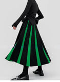 Black Patchwork Long Skirt- Outfit