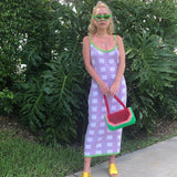 Women Knitted Bodycon Dress Elegant Lady Female Beach Backless Sleeveless Bandage Halter Sundress Summer Vacation