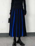 Black Patchwork Long Skirt- Outfit