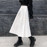 Zingj Skirt Female Autumn 2024 New Medium Long High Waist Show Thin Ins Wind Pleated A-Line Little Black Skirt-Outfit