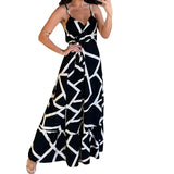 Spot 2025 Summer New Female Fashion Sexy Print Sling Medium Long