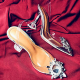 high-heel transparent sandals female 2021 new i wild fairy style stiletto princess crystal