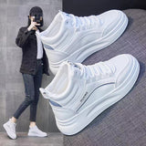 High Help Small White Shoes 2025 Spring And Autumn New Burst Students Show High Thin Sports