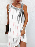 New Women Commute Pullover Dresses 2022 Summer V Neck Patchwork Sleeveless Dress Female Sexy Back Cardigan Dresses