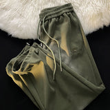 Zingj New Autumn And Winter Green Pants Women's High Street Sweatpants And Thick Retro Hip Hop Jazz Dance Straight Casual