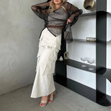 Detachable Two-Wear Work Dress Women High Waist Thin Multi-Pocket Design Fashion Trend