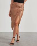 Zingj Autumn And Winter New Open Fork In The Long Sexy Hot Girl Bag Buttock Leather Skirt
