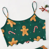 Sleeveless Gingerbread Man Sling Vest Milk Silk Home Clothing Pajamas Female Autumn Summer