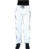 Spring And Autumn Men And Women Reflective Pants Basketball Sports Hip-Hop Beam Leg Pants Casual Luminous Pants-Outfit