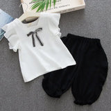 Yrs Chiffon Girls Clothes Summer Newborn Baby Girls Clothes Set 2pcs Cotton Girl Clothing T Shirt+Pants Infant Clothes