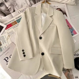 Zingj And Autumn Suit Jacket Female 2024 Autumn New Design Sense Korean Version Of Leisure Fried Street Trend White Suit